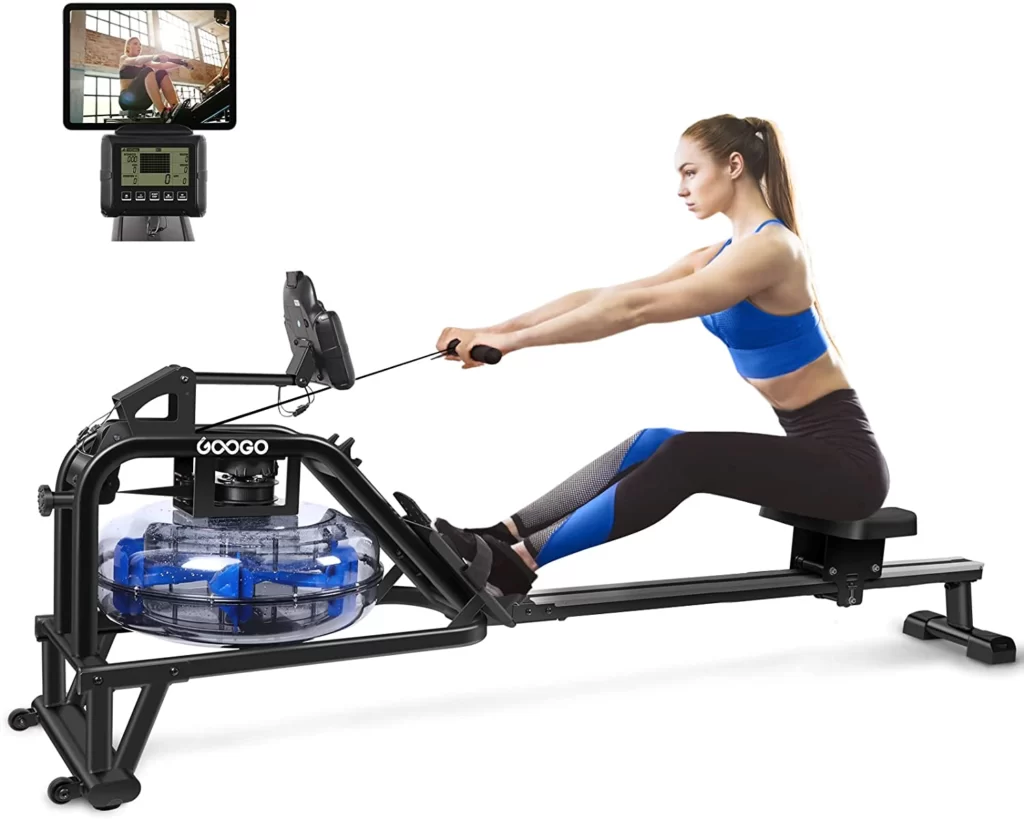 Water Rowing Machine for Home,Googo Row Machine with 331 LBS Capacity,Quiet